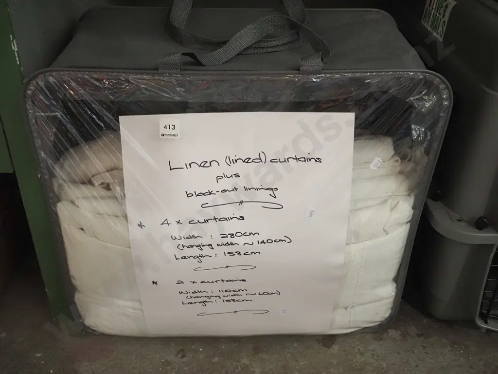 linen line curtains and blackout linings 6 - various lengths Image 1++