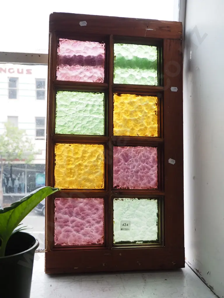 multi coloured glass bay window Overall H-600 W-330 Image 1++