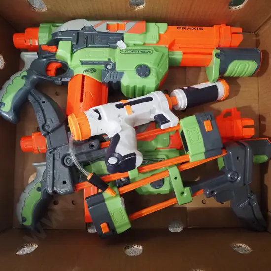 box of Nerf guns