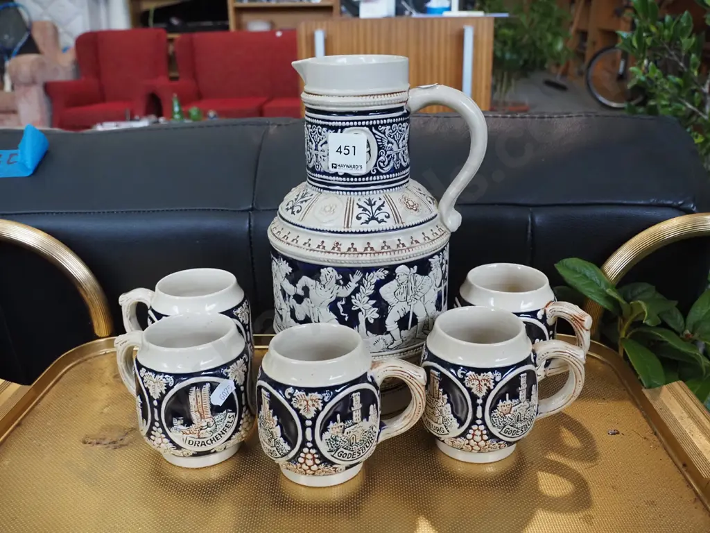 German pottery jug, 5 cups Image 1++