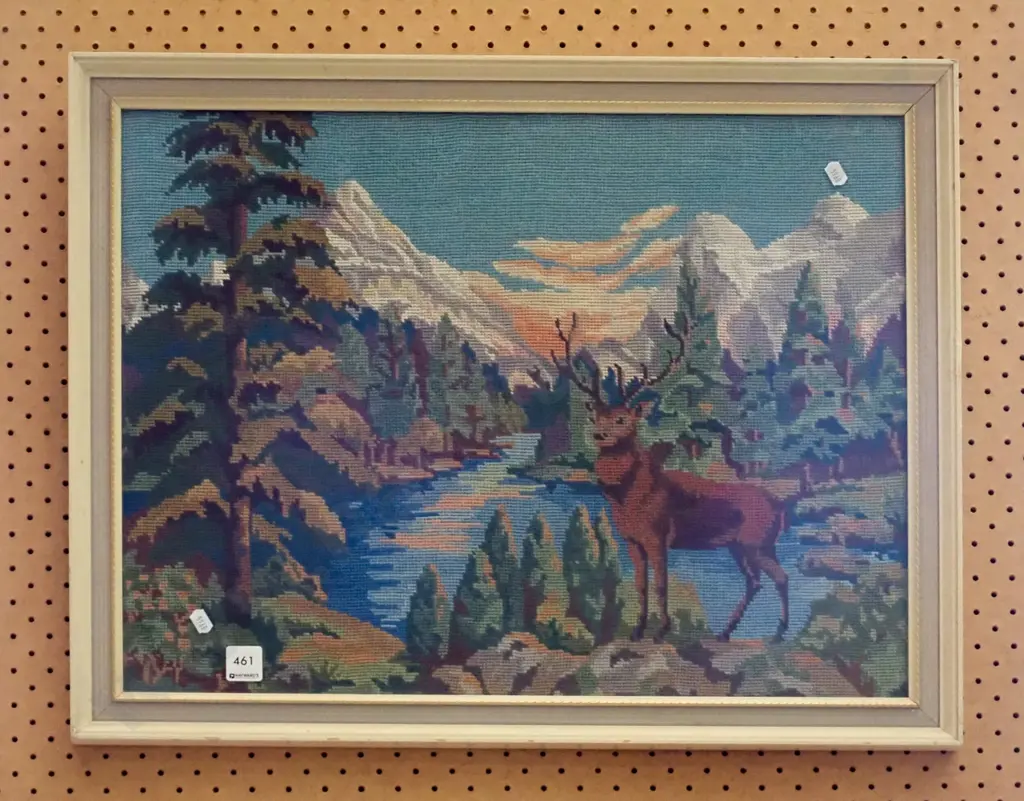 framed needlework - stag Image 1++