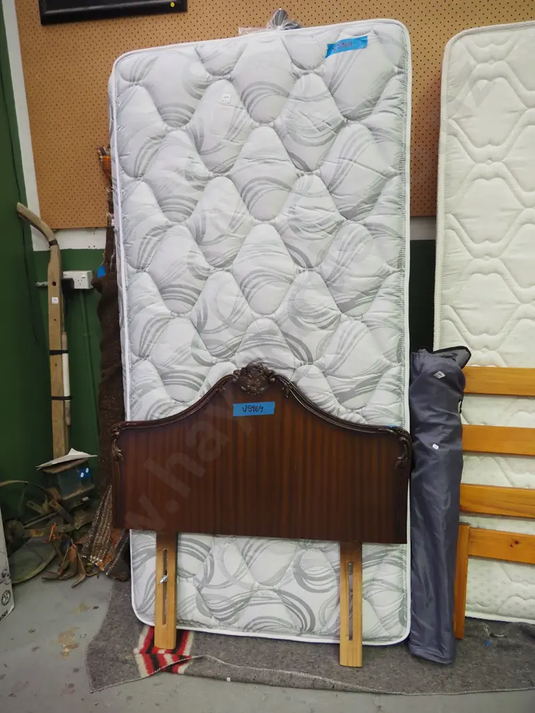 single bed base, mattress and veneer headboard Image 1++