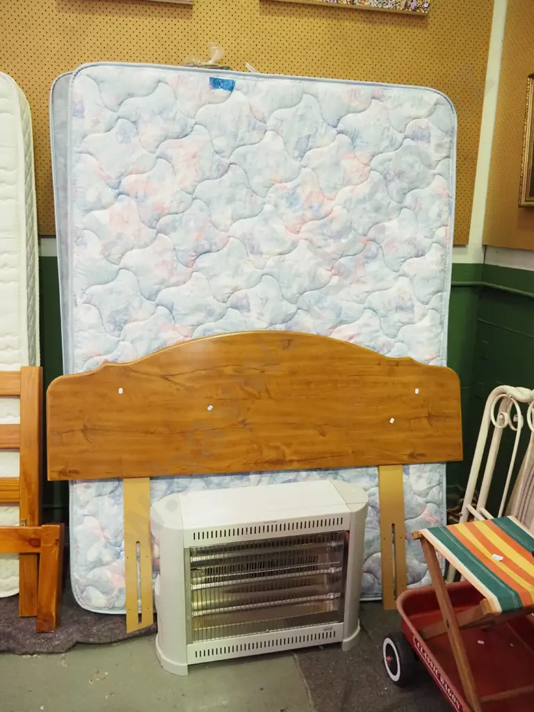 queen bed base, mattress and mdf veneer headboard Image 1++