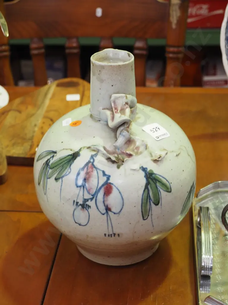 Neil Grant pottery flask - repair to top Image 1++