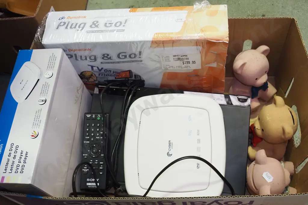 box; DVD players, plug and go monitor, TV adaptor etc Image 1++