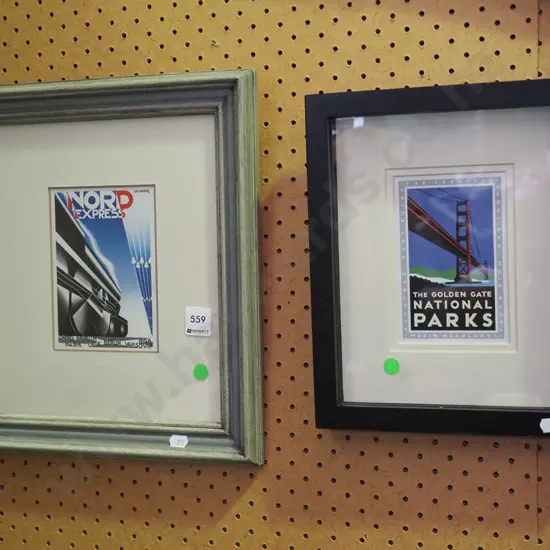 2x reproduction tourist advertising prints