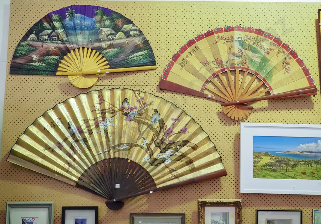 3x large Asian fans - orange dots Image 1++