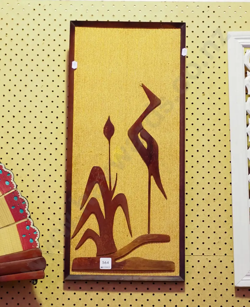 mid-century wood cut out art Image 1++