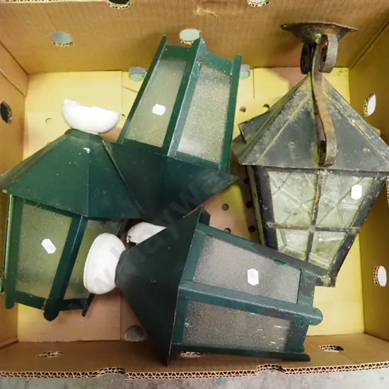 4x glass and metal outdoor light fittings