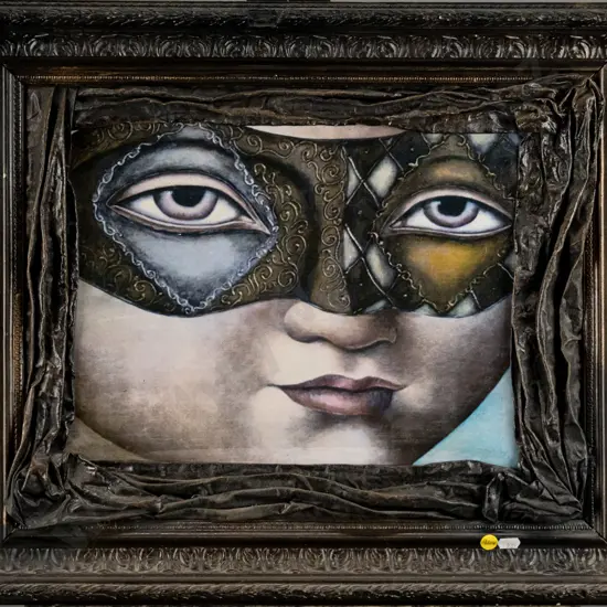 black ornate framed digital print