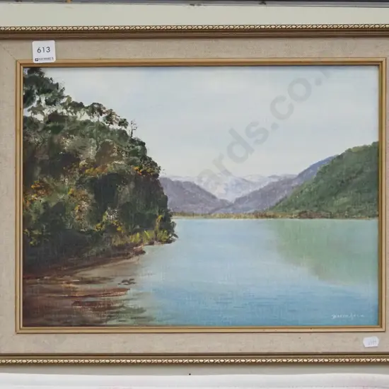 framed print -  lake and mountain scene