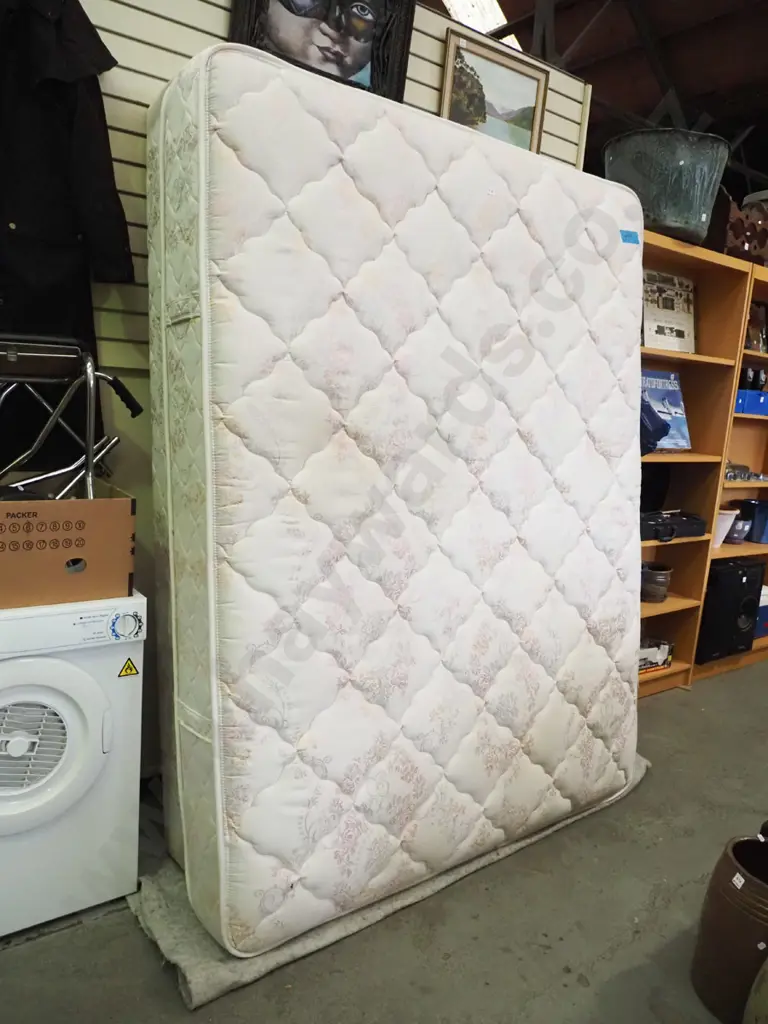 Sealy queen bed base and mattress - very light stain Image 1++