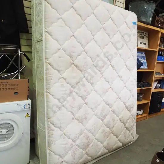 Sealy queen bed base and mattress - very light stain