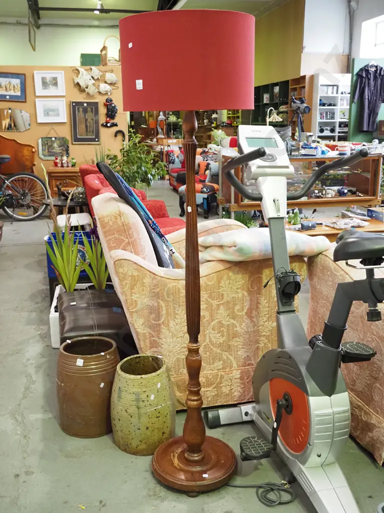 mahogany based standard lamp Image 1++