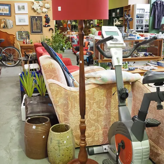 mahogany based standard lamp