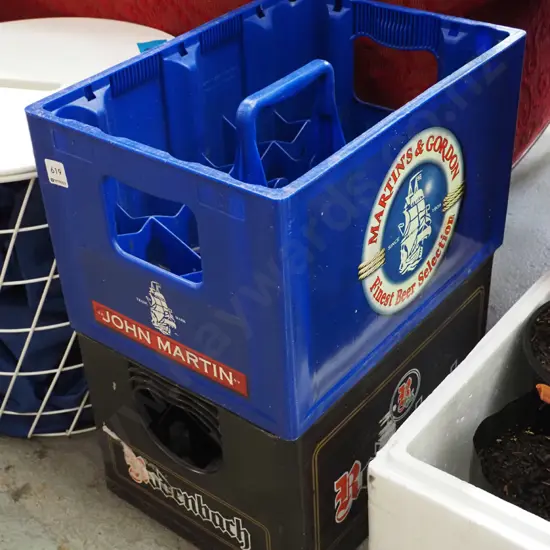 2x plastic German beer crates