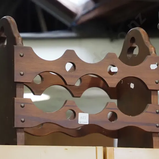 retro wooden wine rack