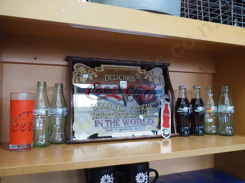 Coca Cola bottles, mirrored advertising tray Image 1++
