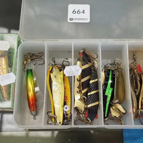 small tackle box and lures