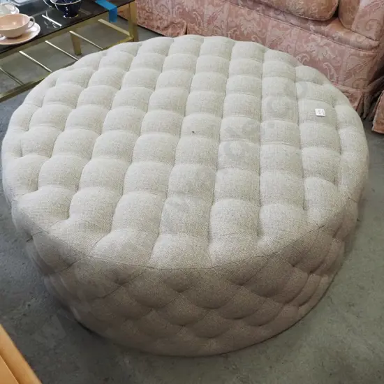 large circular upholstered ottoman H-400 Diam-1000