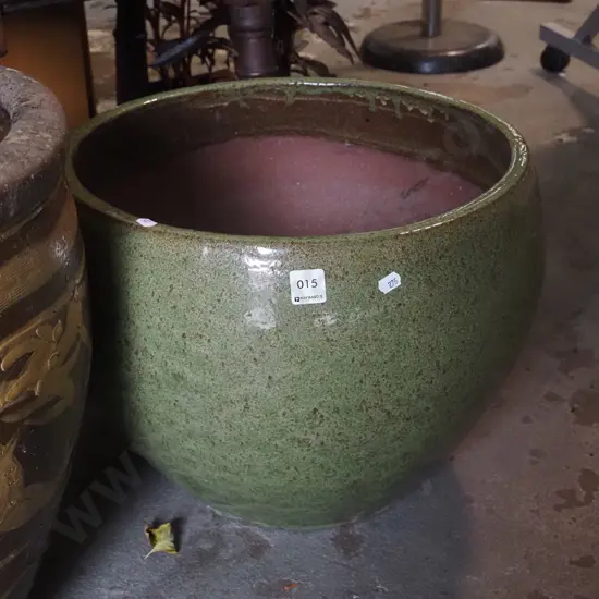 green glazed garden planter H-350