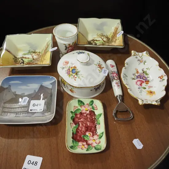 china allsorts; jam dishes, bottle opener etc