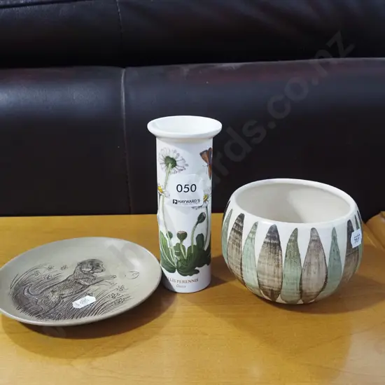 Hanmer bowl, Portmeirion botanics  bud vase, studio pottery dish