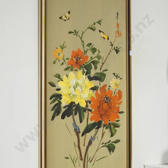 oil on board - flowers