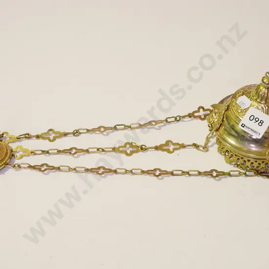 small brass hanging plant holder