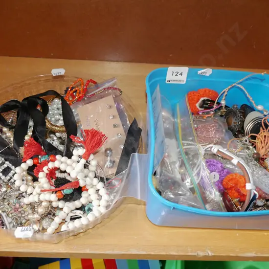 shelf of costume jewellery
