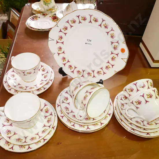 Crown Trent china coffee cups, plates, saucers