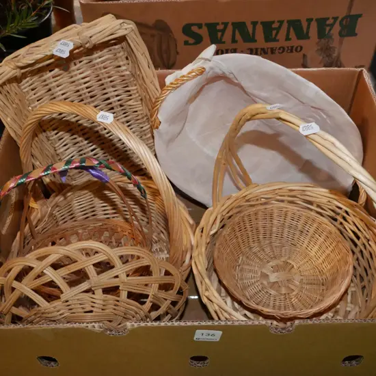 box; cane baskets