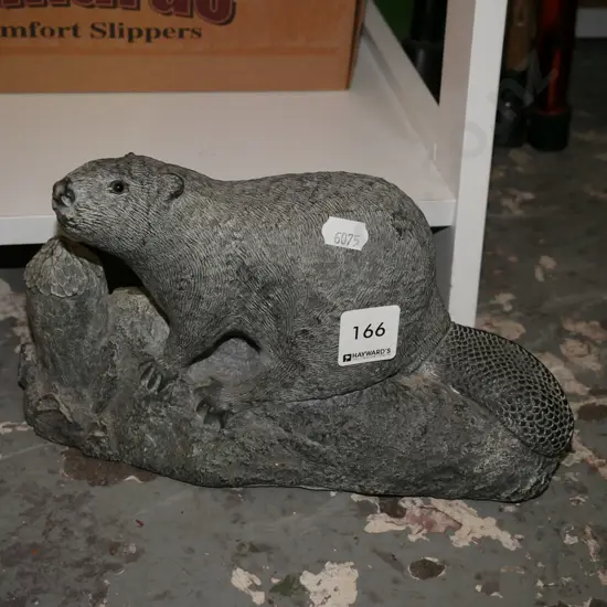 small composite beaver ornament
