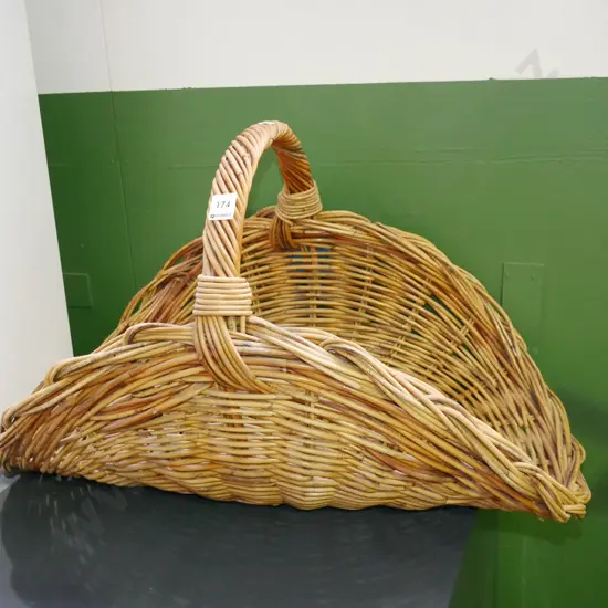 large cane wood basket