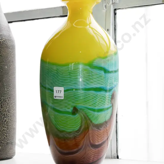 art glass multi coloured vase H-380