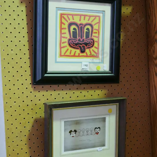 2x small Dick Frizzell prints - yellow dots