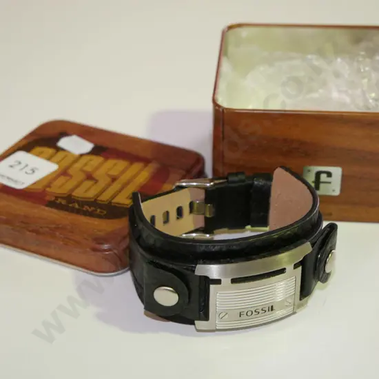 Fossill leather bracelet