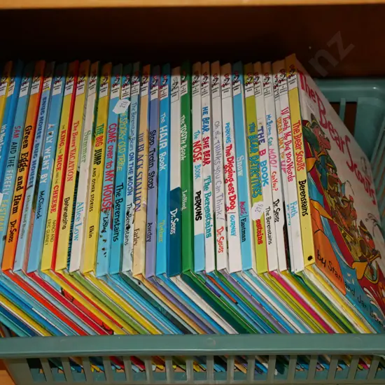 box; various children's books
