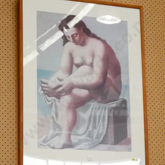 framed Picasso poster print "Seated Nude Drying Her Foot" H - 660 W - 490
