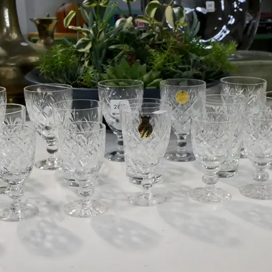 cut crystal wine glasses and tumblers