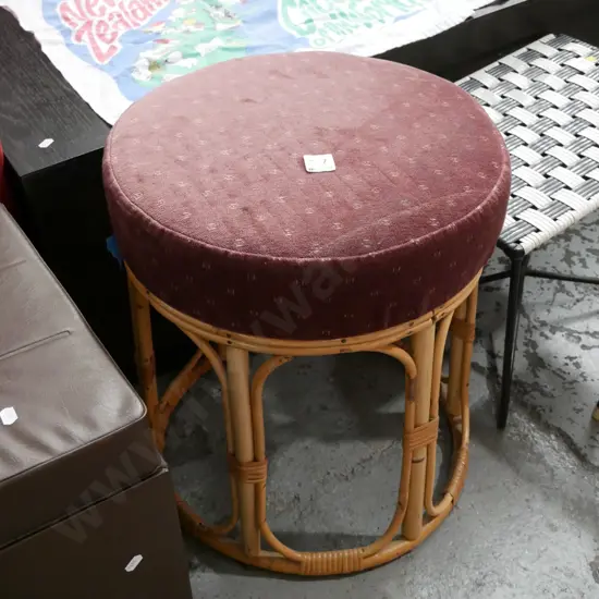 bamboo upholstered stool