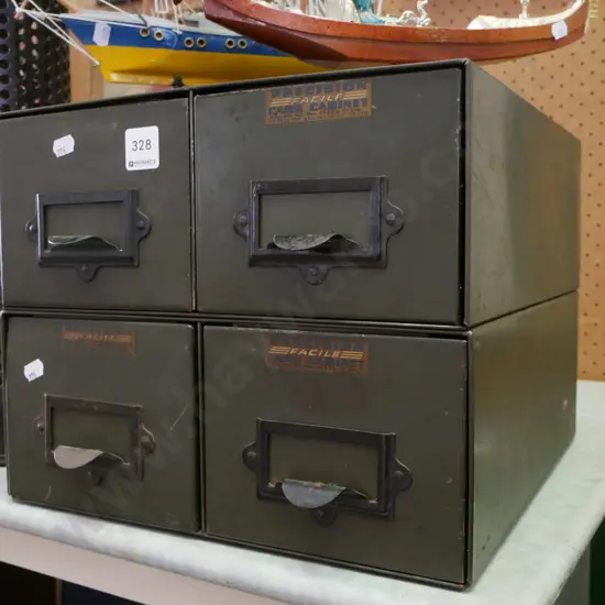 vintage 4 drawer index card cabinet