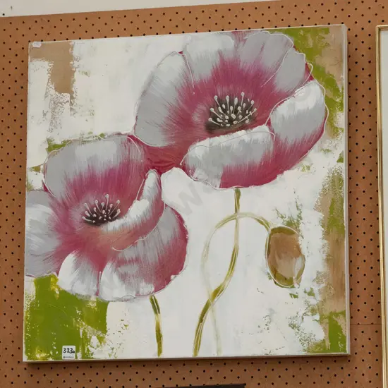 boxed oil on canvas - flowers