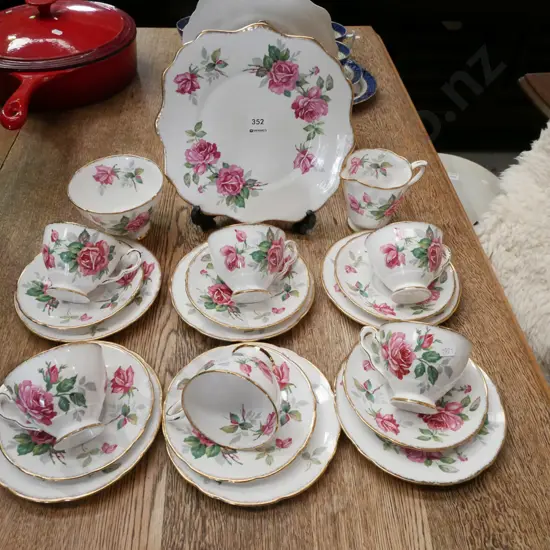 Royal Standard pink rose tea set