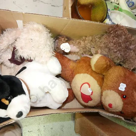 box of soft toys