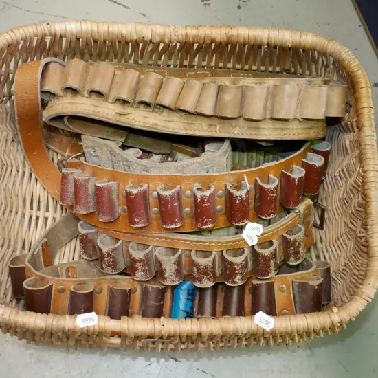 cane basket, shot gun cartridge belts
