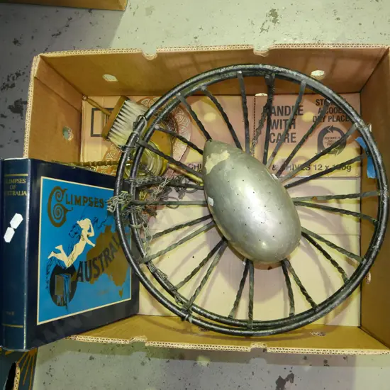 box; hanging garden planters, Australian books, unusual egg shaped shower rose?