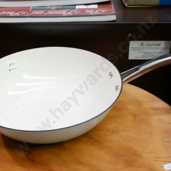 metal and enamel frying pan