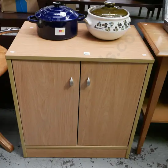 mdf faux wood veneer 2 door cupboard H-650 W-600 D-400