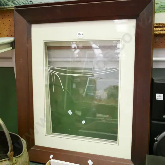 2x oak picture frames with glass and mats